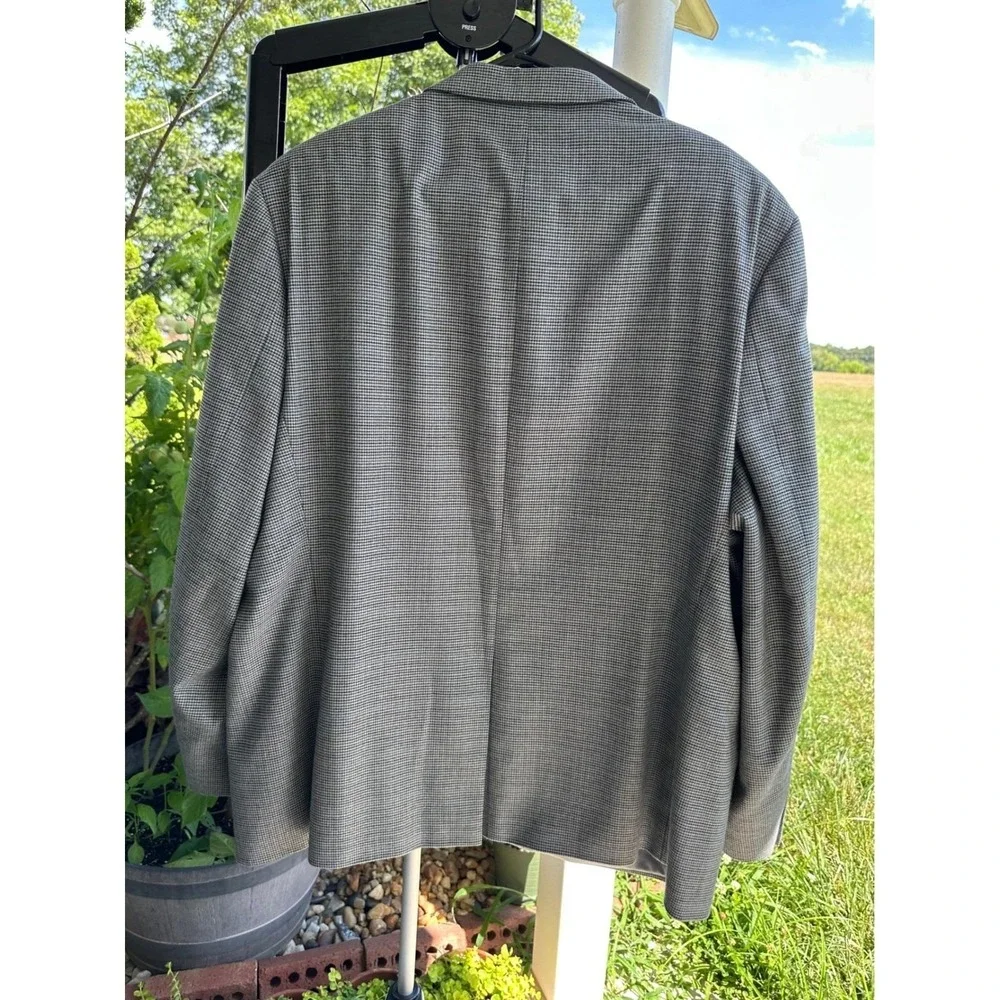 Lauren Ralph Lauren Men's 52L Blazer‎ Sport Coat Houndstooth Grey Black 52 Long